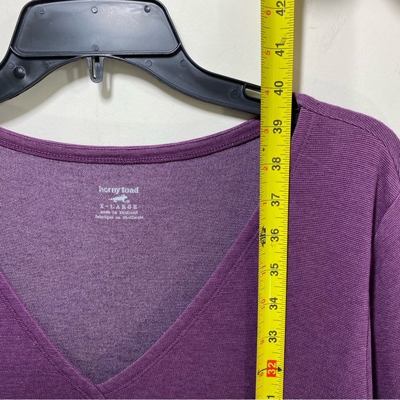 Horny Toad Midi Rosalinda Fit Flare Dress Womens XL Purple Long Sleeve V-Neck - Picture 9 of 11